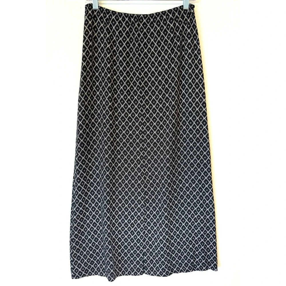 VTG Campagnie Internationale Express Maxi Skirt 5/6 Black Floral Y2K 90s